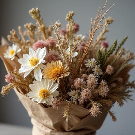 A bouquet of dried flowers